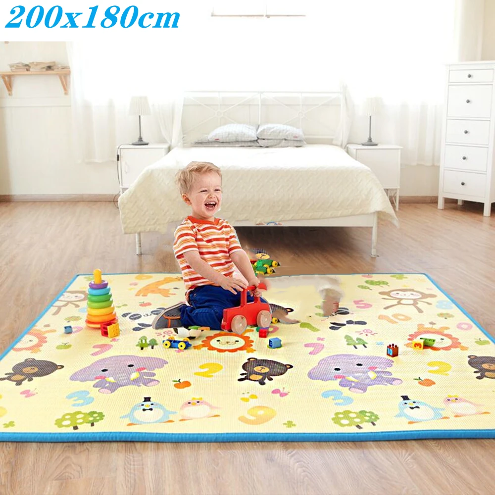 

Большой размер 200*180 см игровые коврики для детского защитного коврика 1 см EPE экологически чистый толстый детский складной коврик для ползания ковер