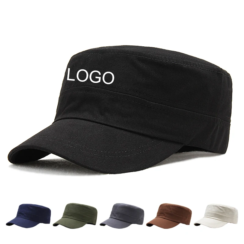 

Custom Logo Military Hats For Men Women Print Letters Text Embroidery Male Caps Custom Embroidered Men's Army cap