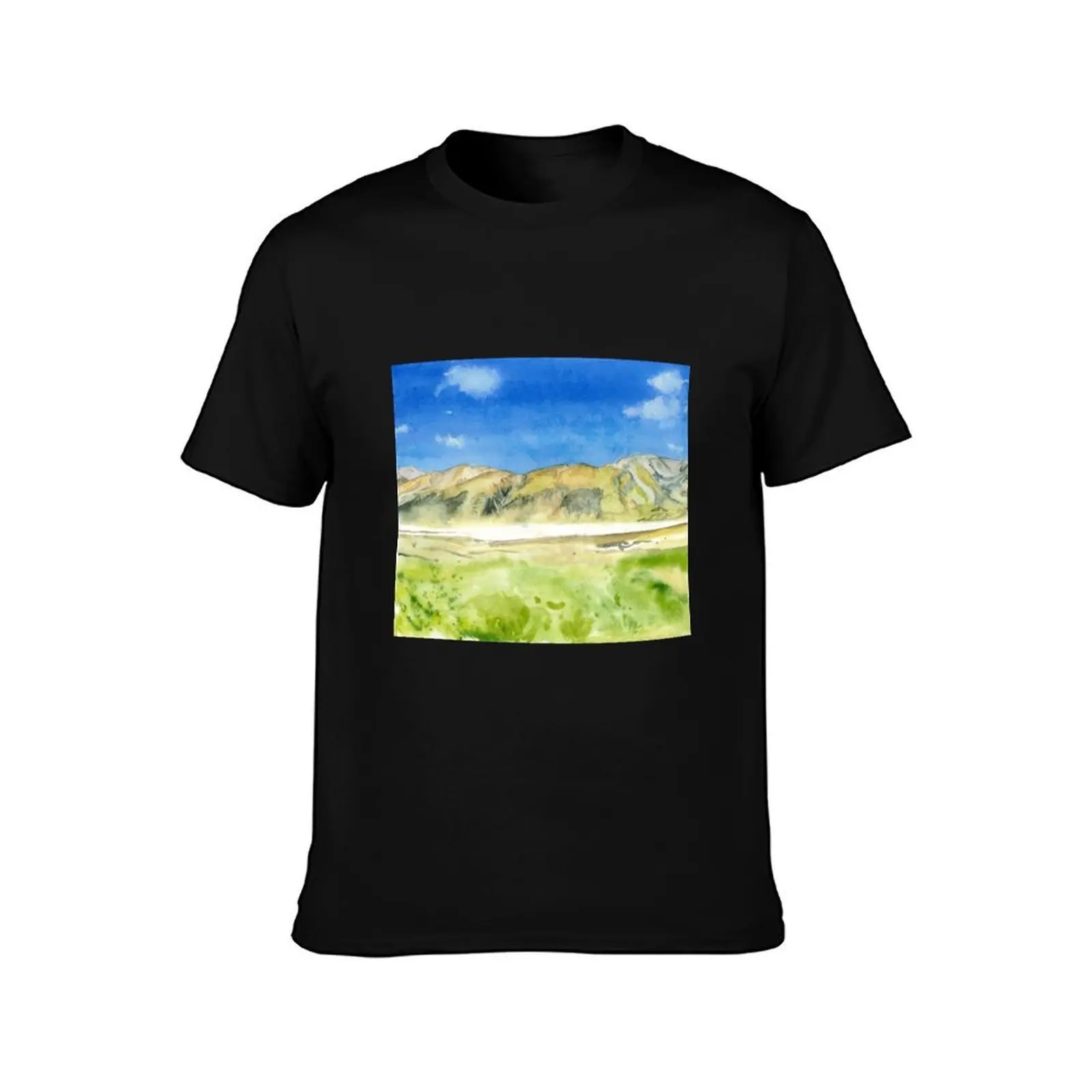 View of the Brabazon Range from Mount Sunday T-Shirt, Summer Casual Cotton Tee, Oversized Streetwear Tops, Vintage Graphic Print