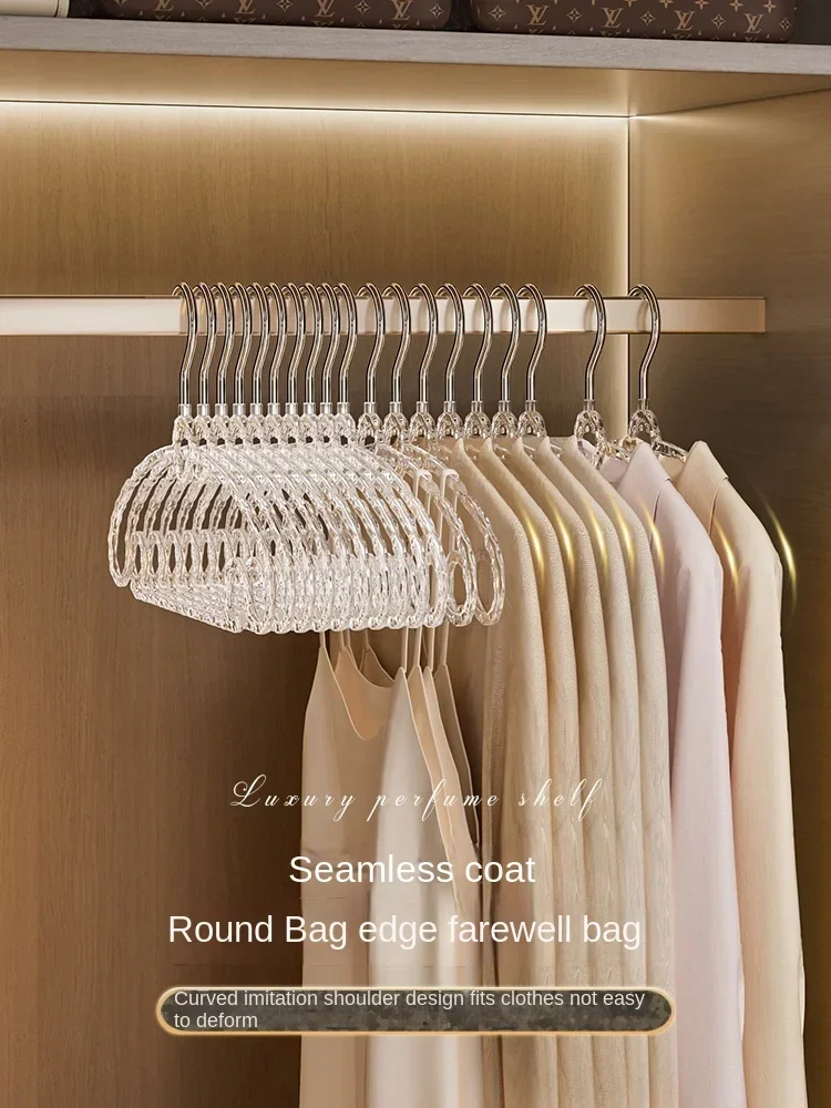 Acrylic Luxury Clothes Hanger for Home Use Shoulder Anti Slip