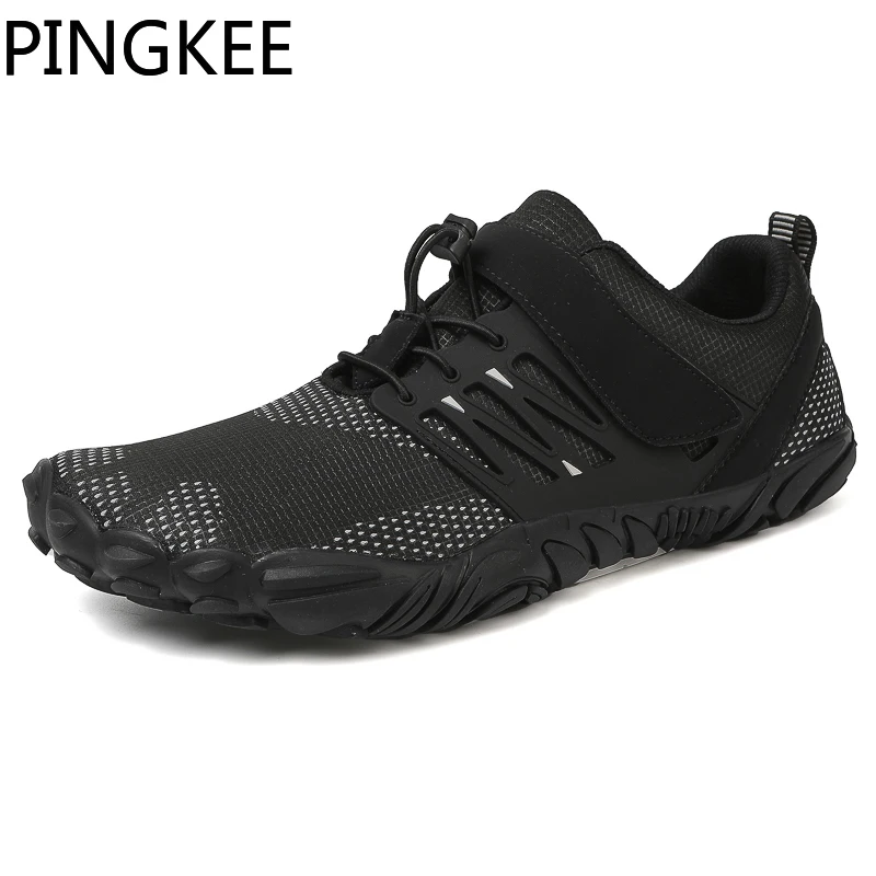 PINGKEE Lightweight Lace Lock Hook And Loop Beach Unisex Barefoot Paddling Diving Water Aqua Hiking Swimming Shoes For Men Women