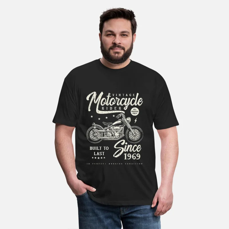 

0419 Vintage Motorcycle Retro Cafe Racer Gift T-Shirt for Racing bikers 100% cotton printed Graphic clothes All size Tee S-6XL