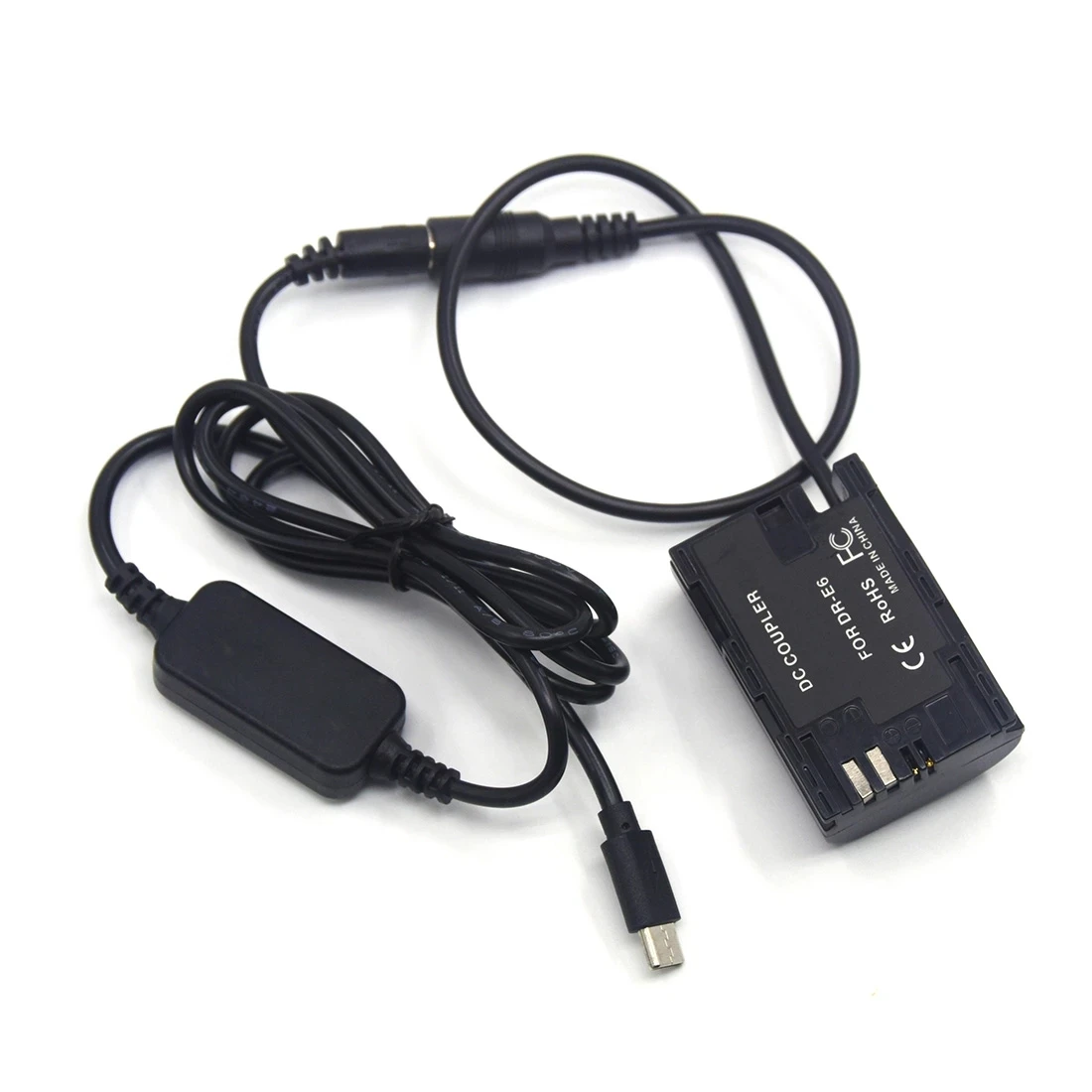 

DR-E6 LP-E6 Full Decode DC Coupler Type C USB-PD Converter To DC Cable For Canon EOS 60D 70D 80D 5DS R 5D Mark IV III 5D3 5D2 II