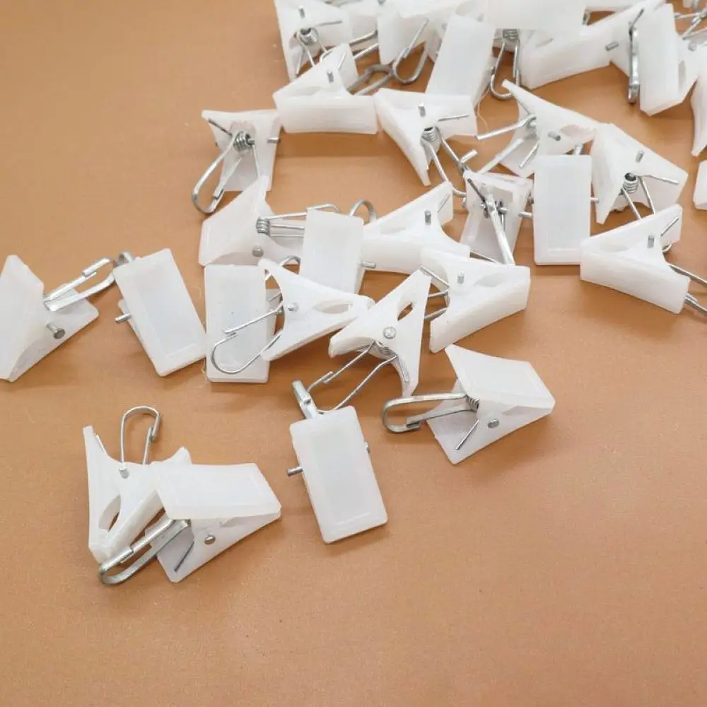 Thickened Plastic Clamps Household Storage Organizer Clips White Laundry Pegs For Curtain Fastening Utility Hook Accessory