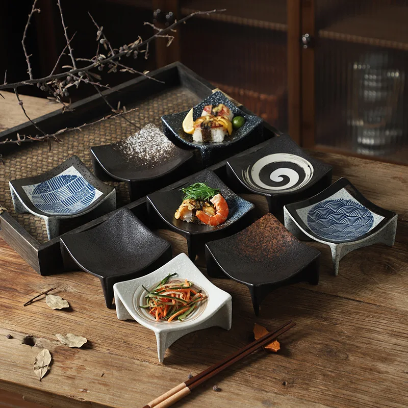 

Small Ceramic Plate Barbecue Dipping Sashimi Sushi Soy Sauce Dishes Home Desktop Snack Fruit Dessert Plates