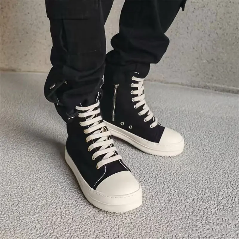 Women's Sports Shoes 2026 Autumn Dark Style Platform Sole Couple Boots Youth Trend Ultra-Weave Leather Men's High Help Sneakers image 6