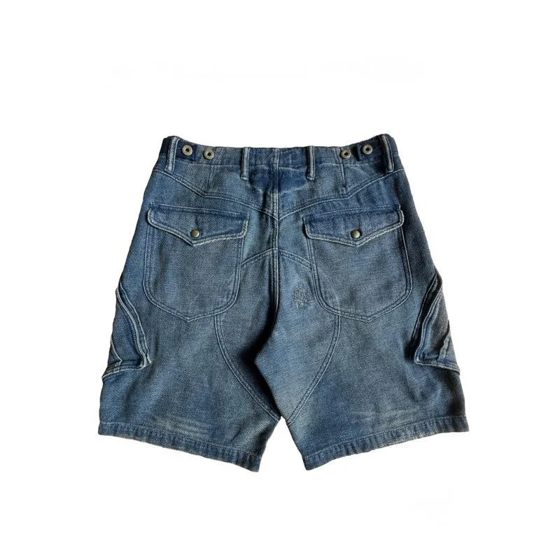 HKSH Summer Autumn New Men Tide Chic Ins Vintage Shorts Tie-Dyed Jacquard American Retro Distressed Thin Vibe Capris Y2K HK25058