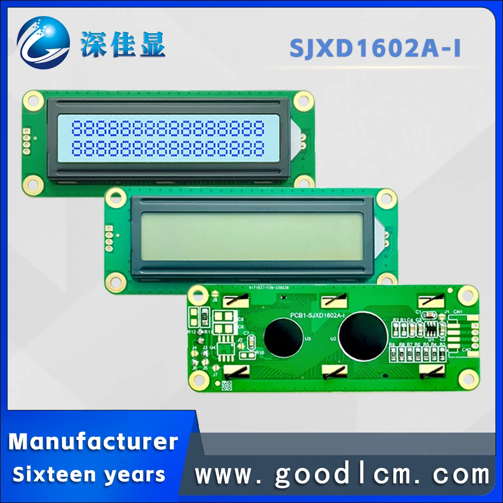 1602a-1lcd Scherm 16X2 Lcm Display Module Stn Grijs Positief Wit Backlight Aip31068l Driver 5/3V Display