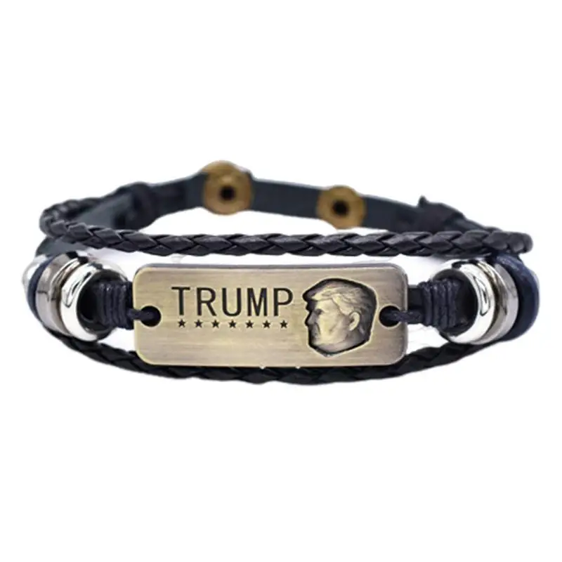 President Support Bracelet Motivational Bracelet Take US Back President Election Souvenir Leather Braided Bracelet