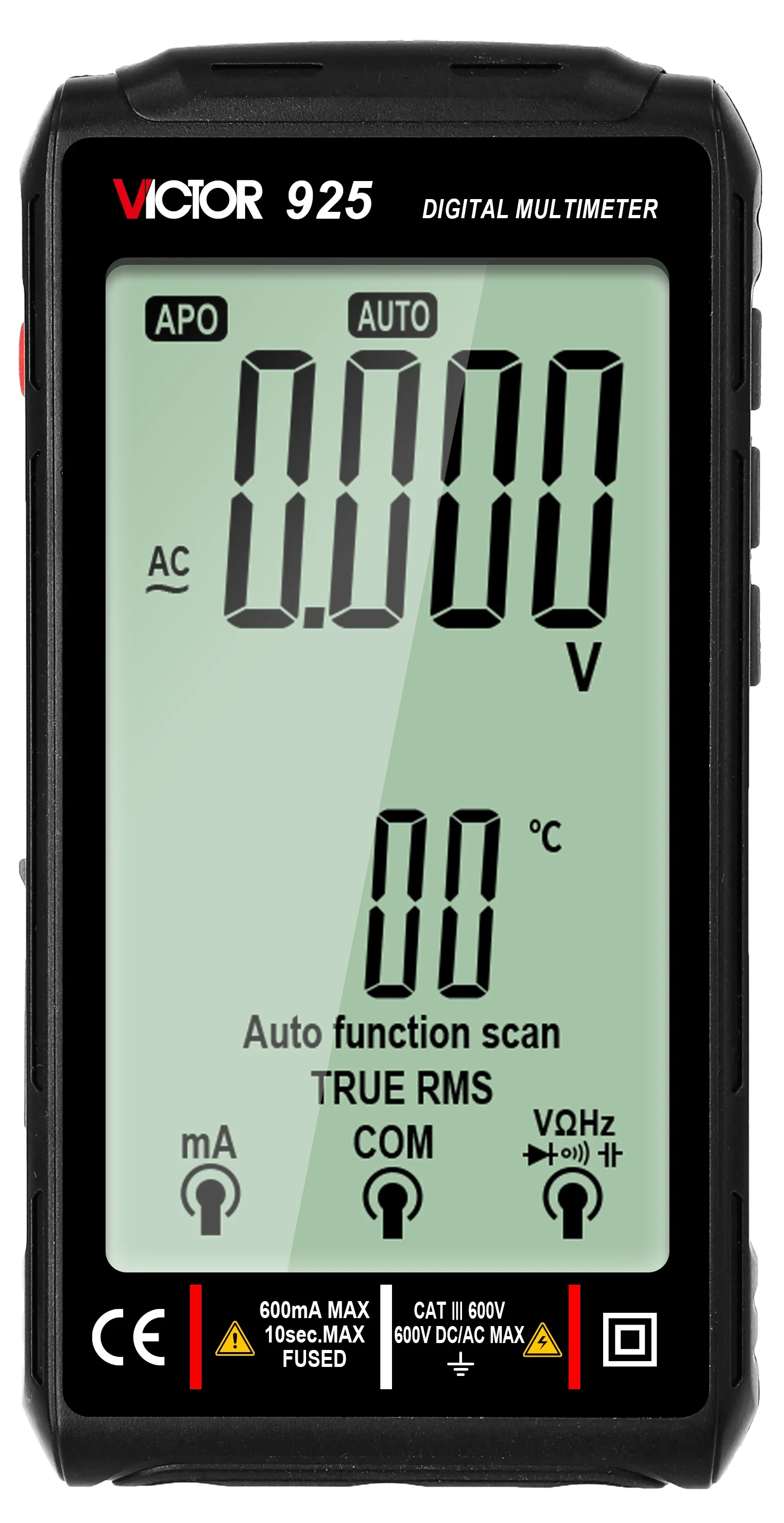 Ruoshui 925 Digital Multimeter Full Screen 10000 Counts LCD Display NCV Diode 500mAh Lithlum Battery Frequence New Smart Tester