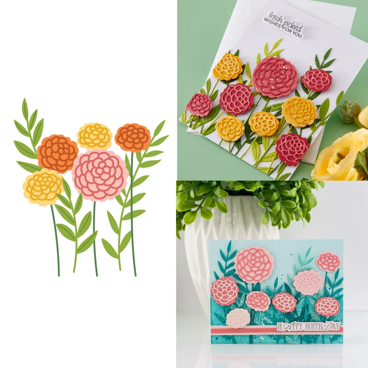 

Spring Flower Shady Leaves Botanical Bunny Metal Cutting Dies Clear Stamps Stencil Hot Foil for DIY Scrapbook February 2026 New