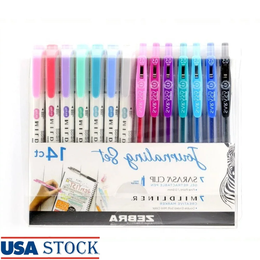 

14-Piece Variety Pack Double-Ended Markers Fine Point Gel Pens Acid-Free Waterproof Non-Bleeding Creative Expression Drawing