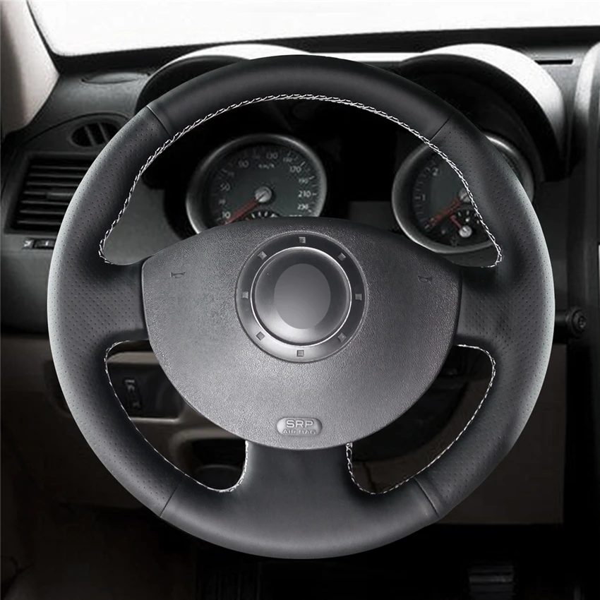 

Нескользящий кожаный чехол на руль, сшитый вручную своими руками для Renault Megane 2 2003-2008 Kangoo Scenic 2, аксессуары для интерьера