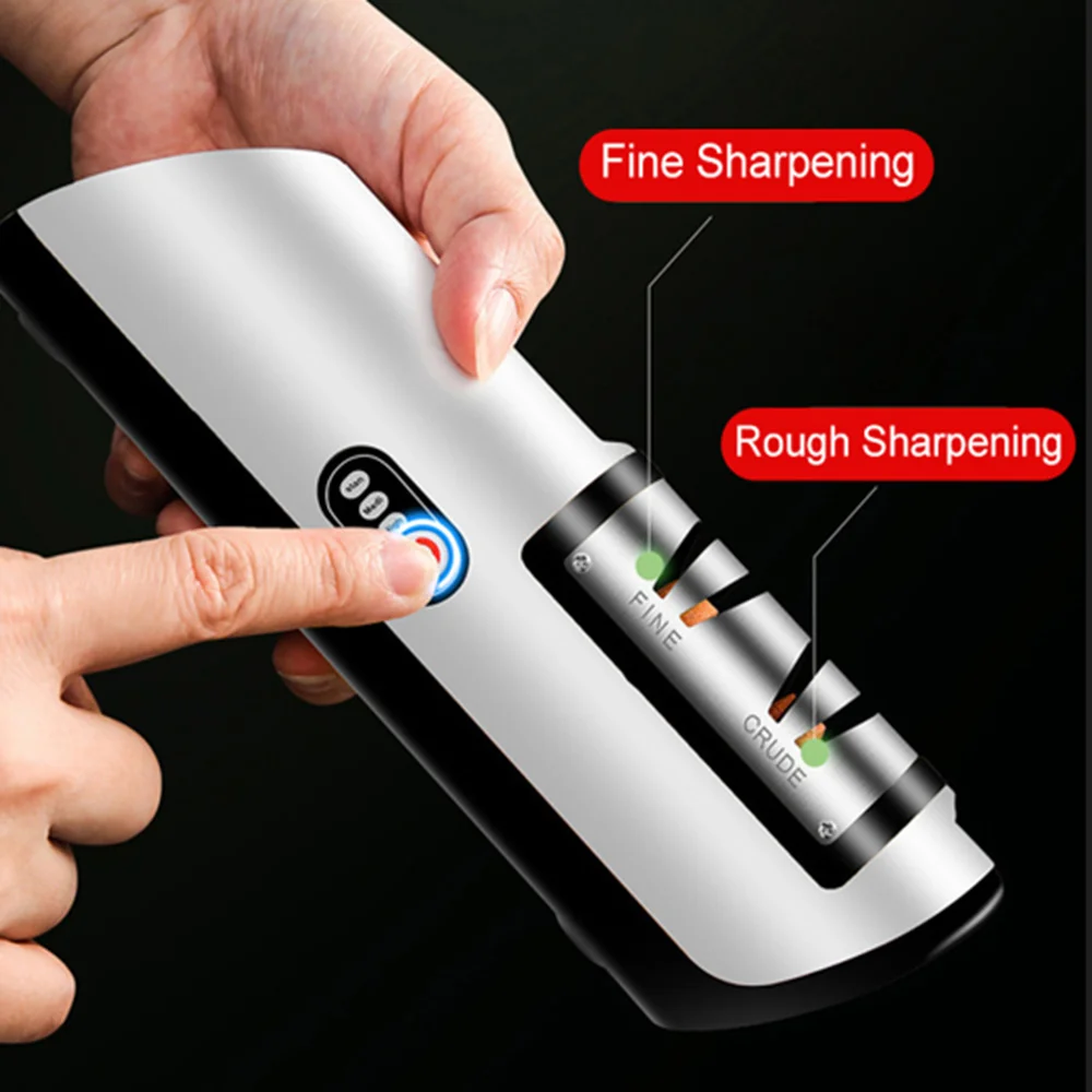 USB Electric Knife Sharpener Automatic Adjustable Rechargable Sharpener Knives Scissor Sharpening Stone Kitchen Tool Grinder