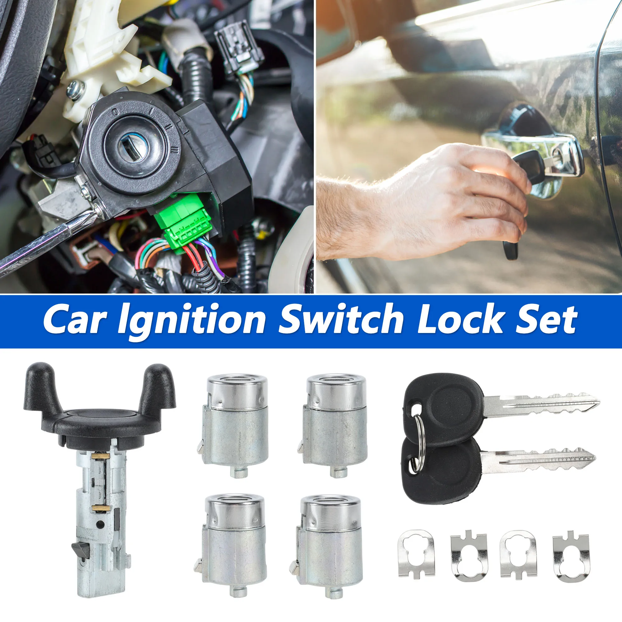 UXCELL Ignition Lock Cylinder and Door Lock for Chevrolet Express Van No.704600/706591