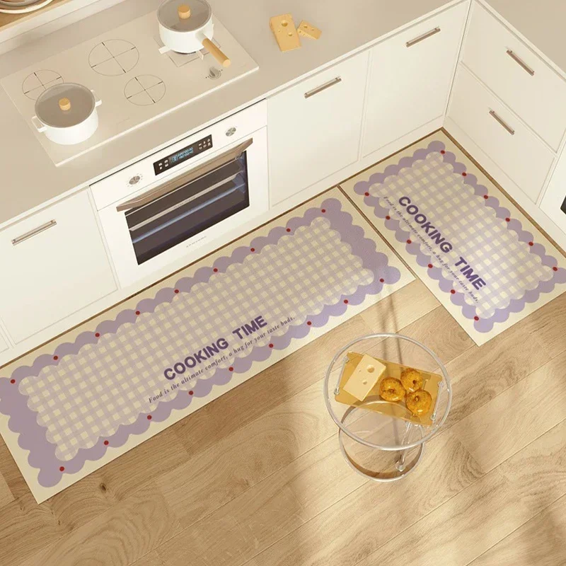 Carpet for Kitchen Floor Mat Pvc Leather Carpets Waterproof Non-slip Foot Mats Long Rug Pink Sweet Home Decoration Rugs 주방 카펫
