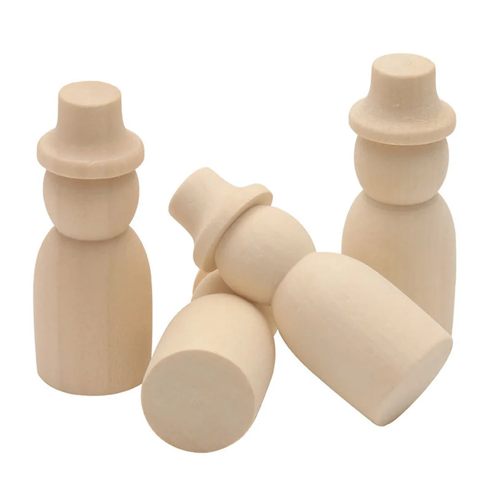 

10pcs 6.5Cm Painted Wood Diy Wooden Puppets For Kids Art Crafts Projects Handicraft Supplies Decorative Doodle