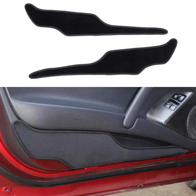 

2Pcs Velvet Black For Mitsubishi Ecolis 2006-2011 car door anti-dirty mat decorative sticker car interior protection accessories
