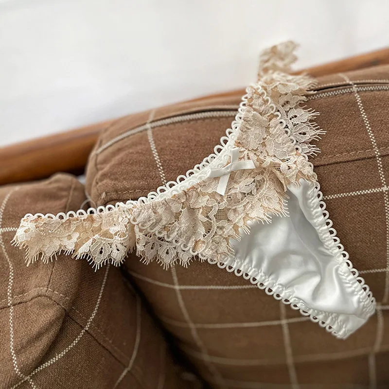 Lace Panties Sexy Women\'s Underwear Briefs G String Transparent Seamless Thong Low Waist Hollow Out Underpants Size S-XL