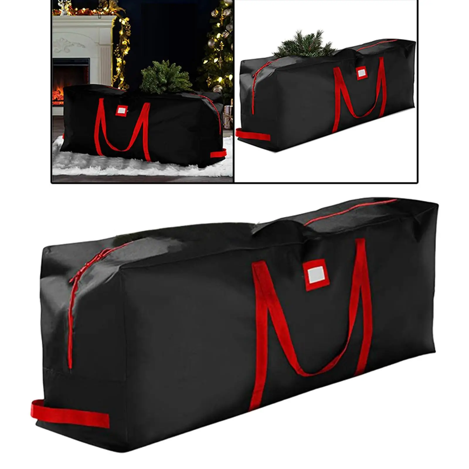 特大クリスマスツリー収納袋 デュアルハンドル 移動用品用 レッド 122x34x51cm