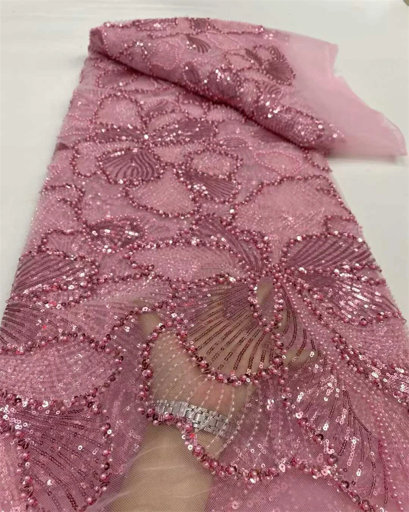 

Африканская свадебная кружевная ткань 2026, блестки, вышивка бисером, нигерийский жених, высокое качество, французский тюль для свадьбы