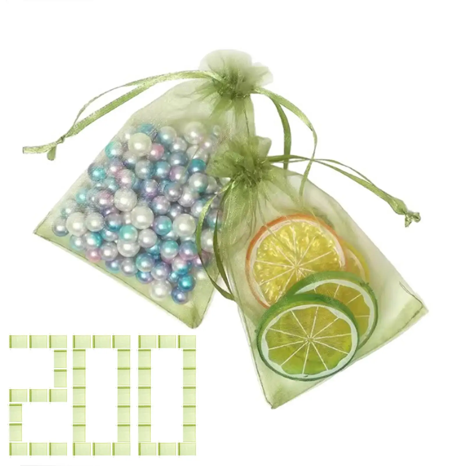 

200pcs Fruit Protection Bags 17*23cm Drawstring Mesh Bags Garden Supplies For Growing Planting Strawberry Tomatoes Vegetables