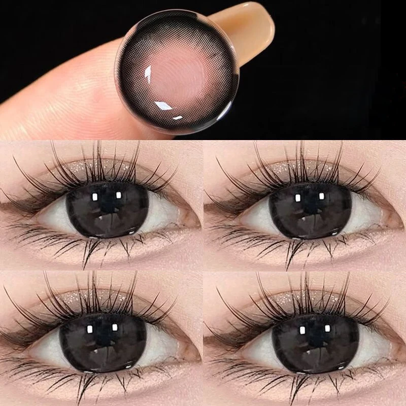 YIMEIXI 2pcs Yearly High Quality with Diopter Myopia Fashion Round Beauty Pupil Natural Contact Lenses for Eyes Fast Shipping