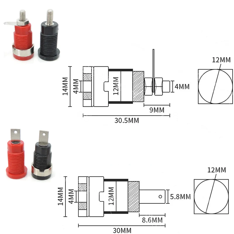 Głośnik DIY złącze zaciskowe pozłacane złącze zaciskowe głośnikowe zaciski audio 4mm gniazda wtykowe bananowe