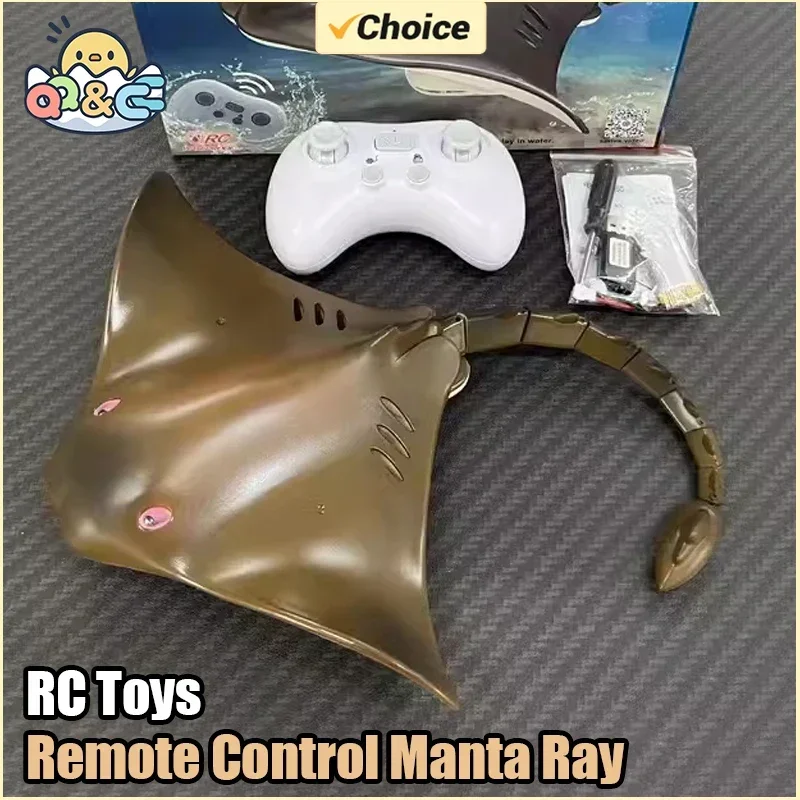 Barcos teledirigidos Manta Ray 2,4G RC, juguete de simulación de animales, barco controlado por Radio, juguetes acuáticos para niños al aire libre, regalos