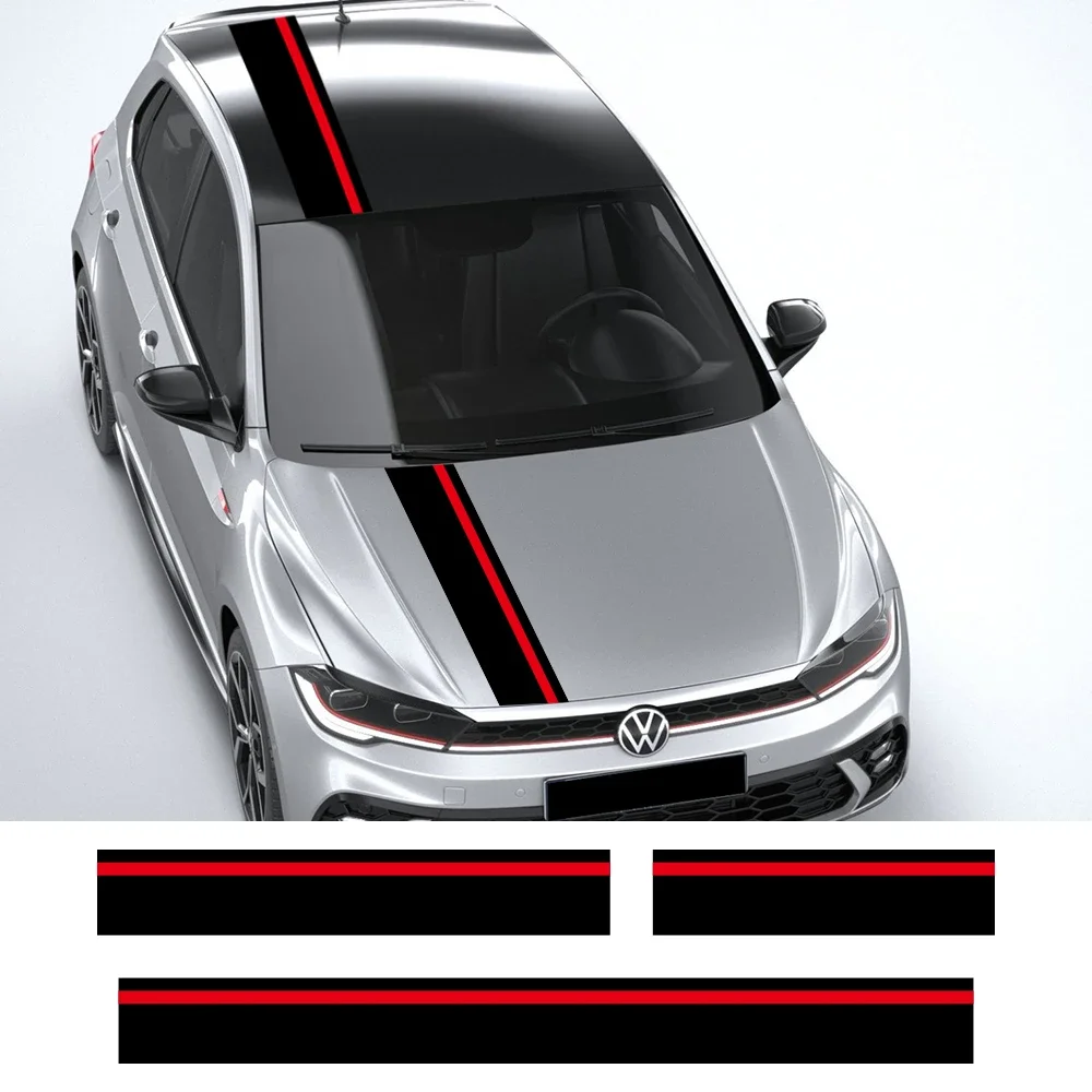 

Car Hood Bonnet Roof Trunk Kit Stickers For VW Volkswagen Polo 6R 6C 9N2 9J GTI PVC Racing Style Decals Auto Tuning Accessories