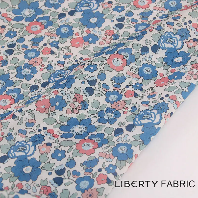 Liberty Floral Printed 80S Tissun Soft Cotton fabrics for sewing Kids Baby Cloth Dresses Skirt DIY Handmade Designer Patchwork