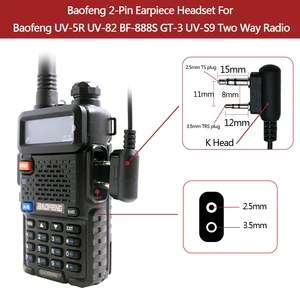 Baofeng-PTT Mic Headphone, Walkie Talkie Earpiece, fone de ouvido para UV-5R, BF-888S, UV 13, 17, 21 Pro, 5RH, CB, rádio bidirecional 10 principais vendas fonia capacete baofeng - №8