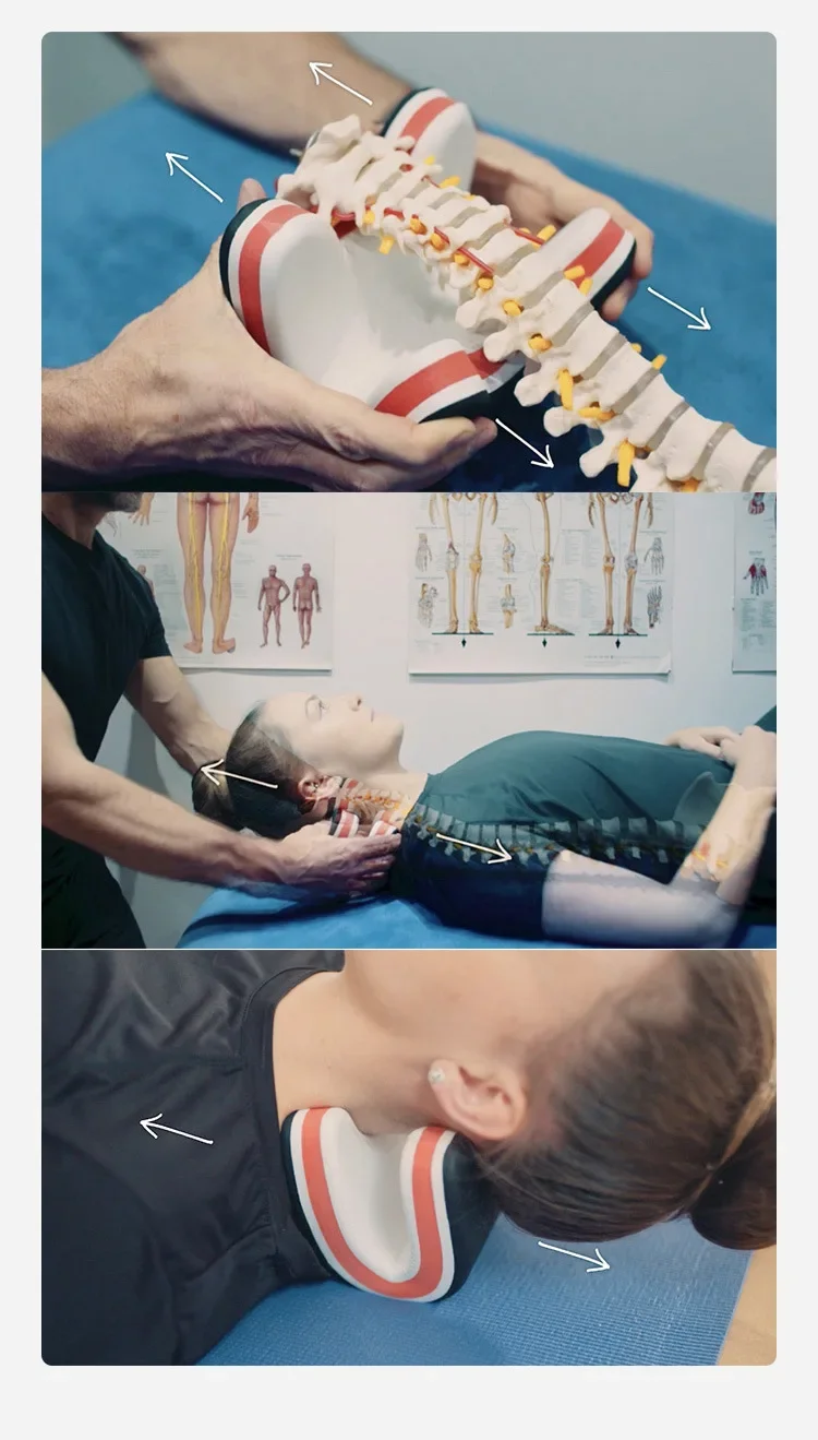 EVA-Schaumstoff Wasserdichtes Nackenmassagekissen Zervikale Traktion Nackenstütze Chiropraktische Schmerzlinderung Massagegerät – Detail 4