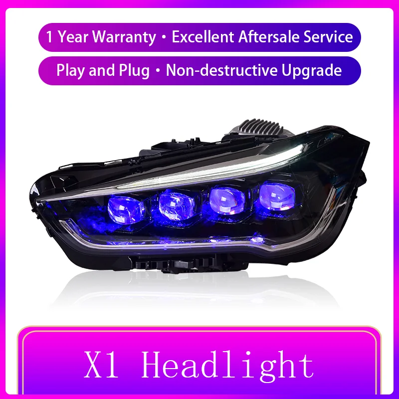 A Pair of Headlights For BMW X1 F48 F49 2016-2019 Front Light DRL Head Lamp Upgrade Auto Full LED Plug And Play Tool Accessories