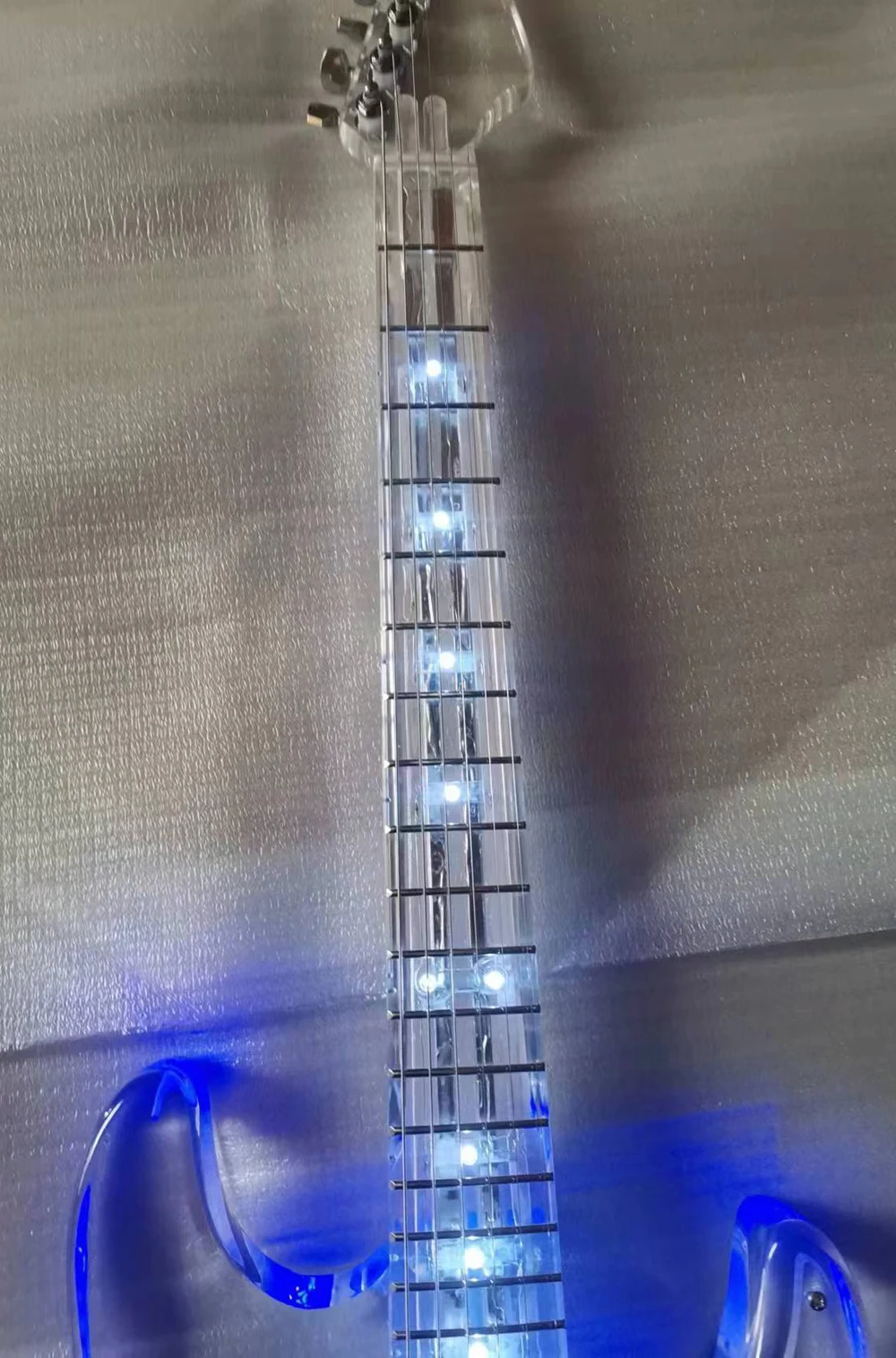 Good quality ST acrylic electric guitar with blue led light electricas electro electrique guitare guiter guitarra gitar guitars