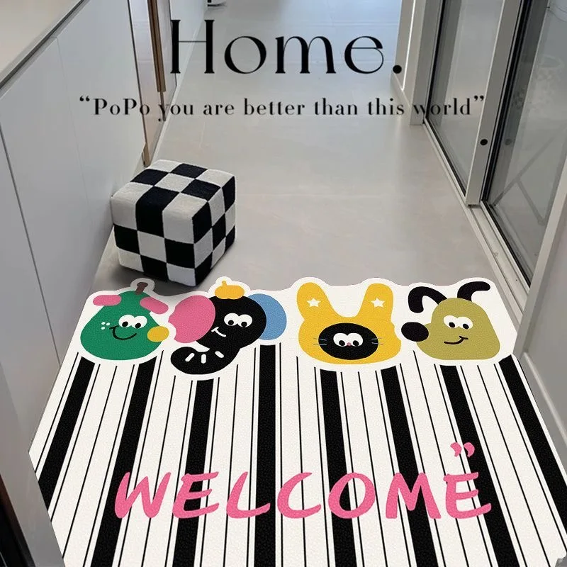 Household floor mat 2024 new scrubable pvc door door mat non-slip and dirty can be cut porch mat