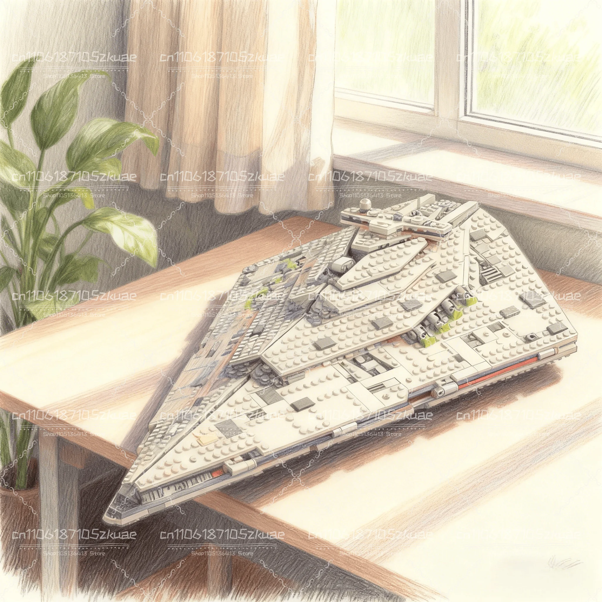 

Новый MOC 1457 шт., модель космического космического корабля, строительные блоки, украшение для детей и мальчиков в качестве праздничного подарка