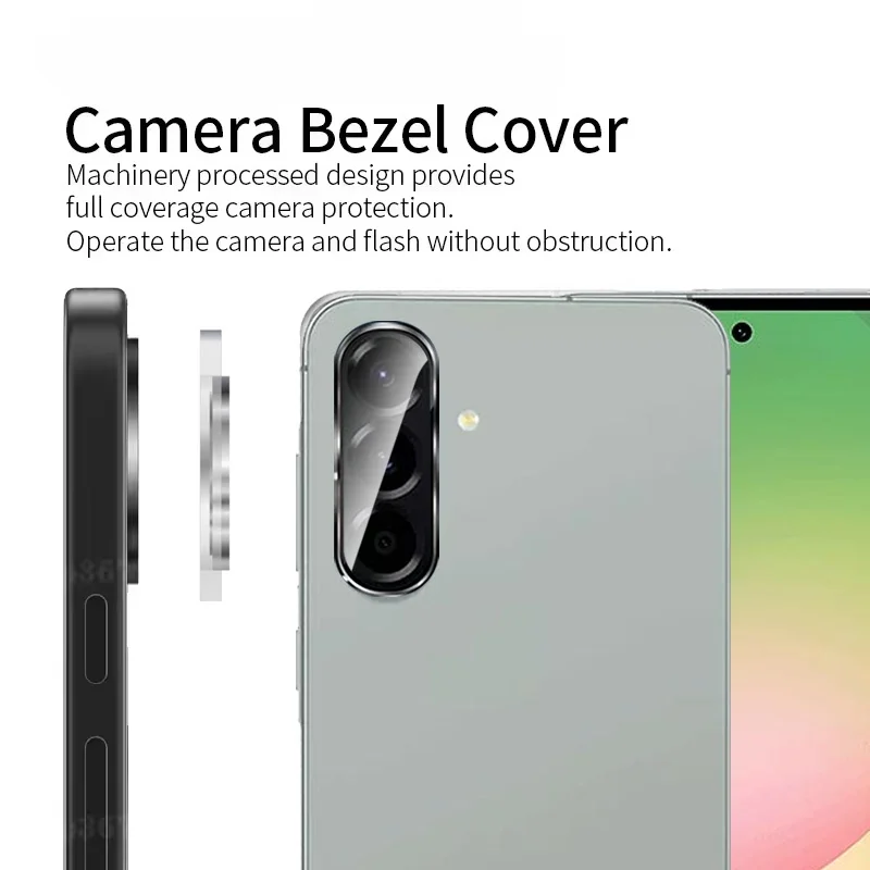 1 مجموعة HD حلقة معدنية الخلفية عدسة حامي الفيلم لسامسونج غالاكسي A56 A36 A26 المضادة للخدش الزجاج المقسى ثلاثية الأبعاد غطاء الكاميرا Accessorios #2