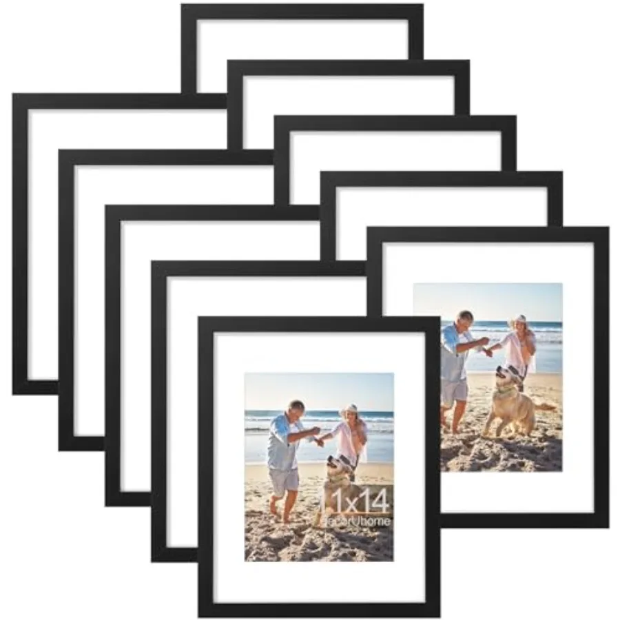 

11x14 Picture Frame Display Pictures 8x10 with Mat or 11x14 without Mat Wall Mounting Photo Frame 10 Pack