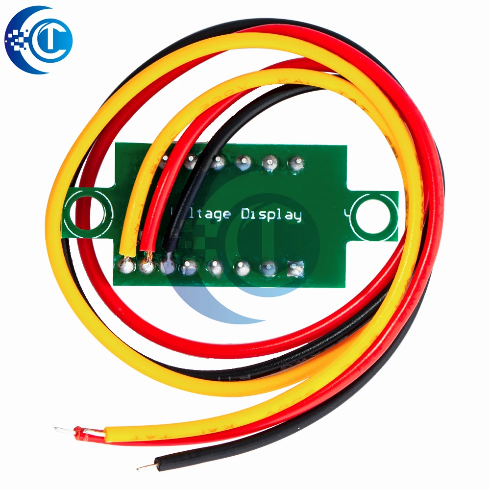 1 peça voltímetro digital de 0,36 polegadas: display vermelho, verde, azul, dc 0v-100v, 3 dígitos, medidor de painel de tensão de 3 linhas display led colorido