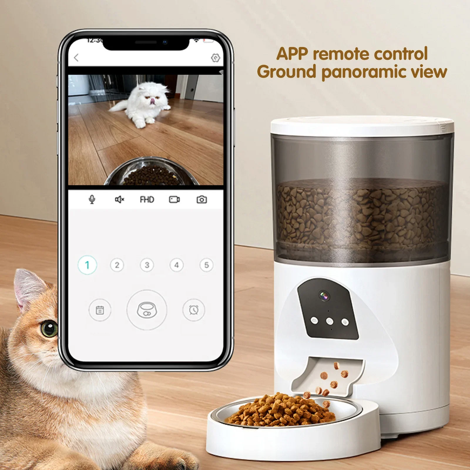 

Intelligent visual pet feeder high definition wide angle household cat and dog video automatic feeder