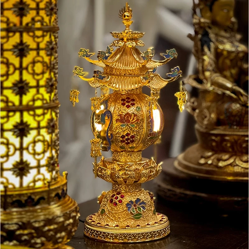 

Lotus lamp supply lamp Buddha front long light retro new Buddha lamp household plug