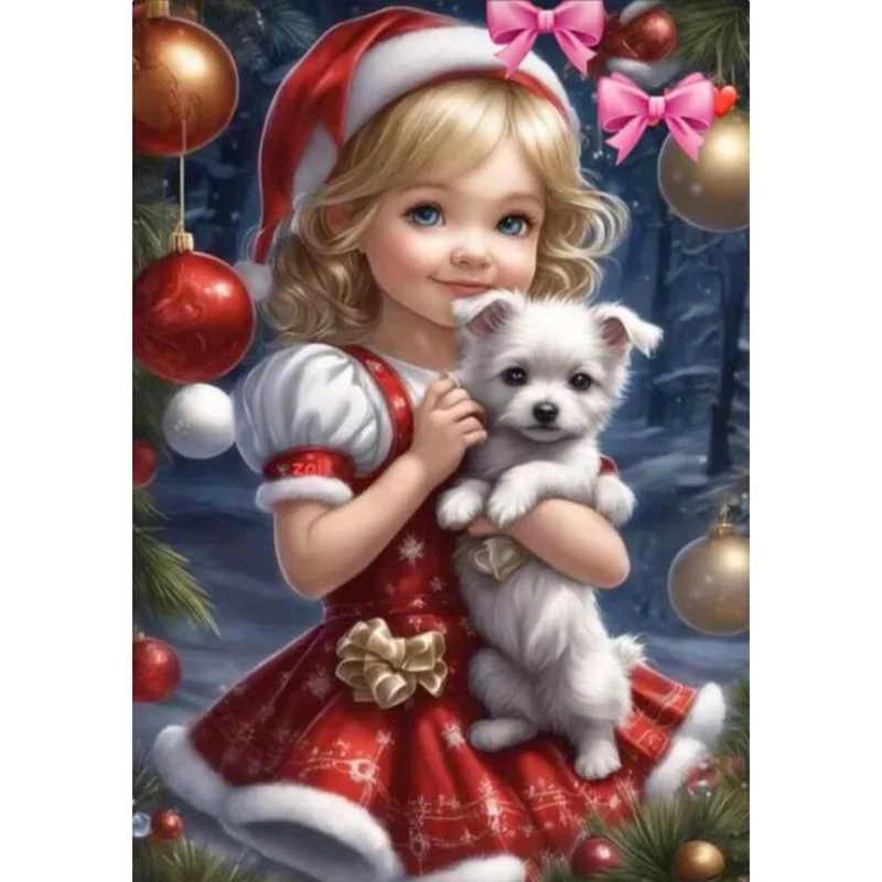 AB Diamant Kreuzstich Cartoon Weihnachten Mädchen 5D DIY Diamant Stickerei Strass Malerei Diamant