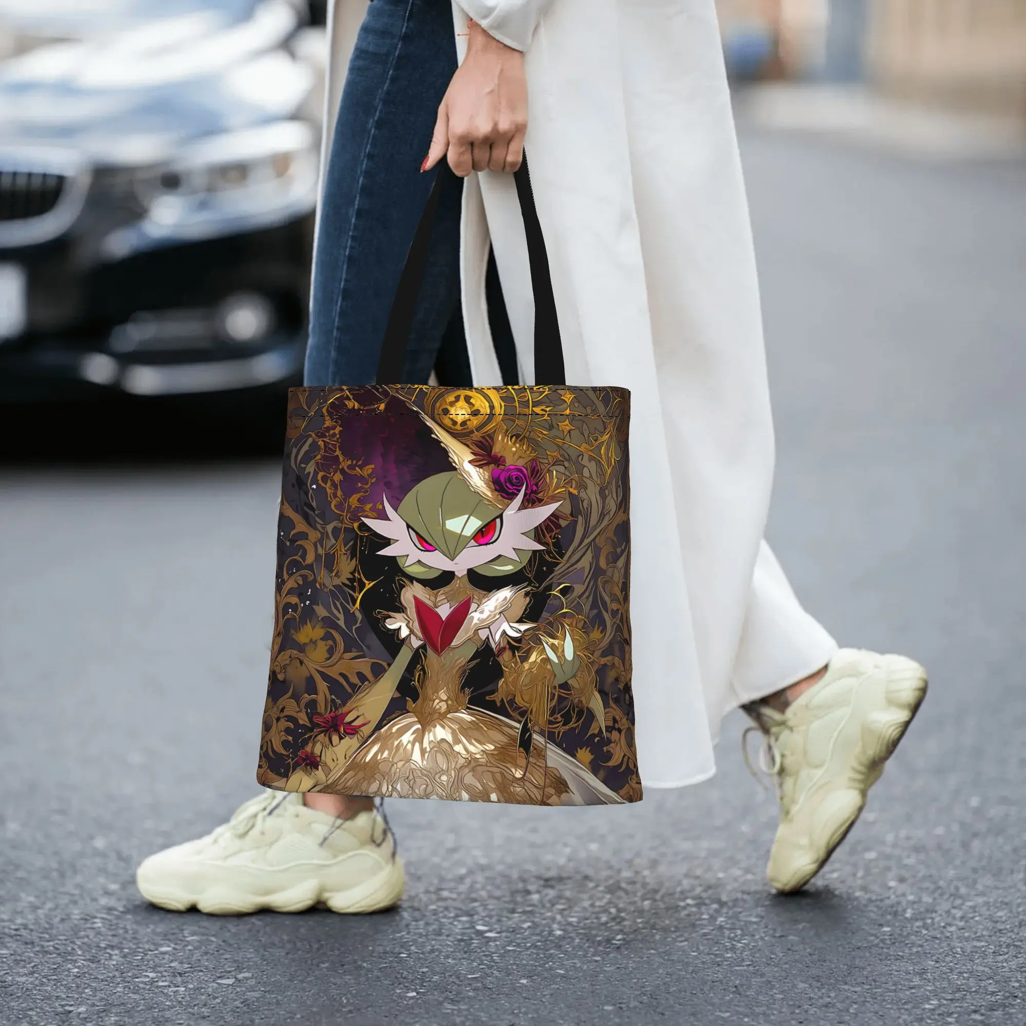 Fashion Pokemon Gardevoir Theme Women's Bag Shopping Bag  Canvas Tote Bag Women'S Shoulder Handbag Christmas Gift