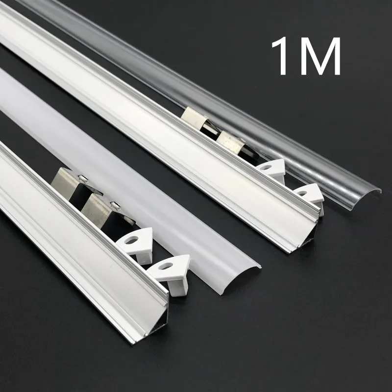 

10-50 шт./лот, 1 м, U/V-образный угловой алюминиевый профиль-держатель для светодиодной ленты, подсветки под шкаф, кухонного гарнитура, шкафа