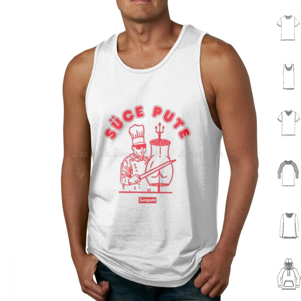 Alkpote Doner Kebab Tank Tops Print Cotton Sucepute Alkpote Vald Megapute Rap Sucks Damso Brussels Paris France