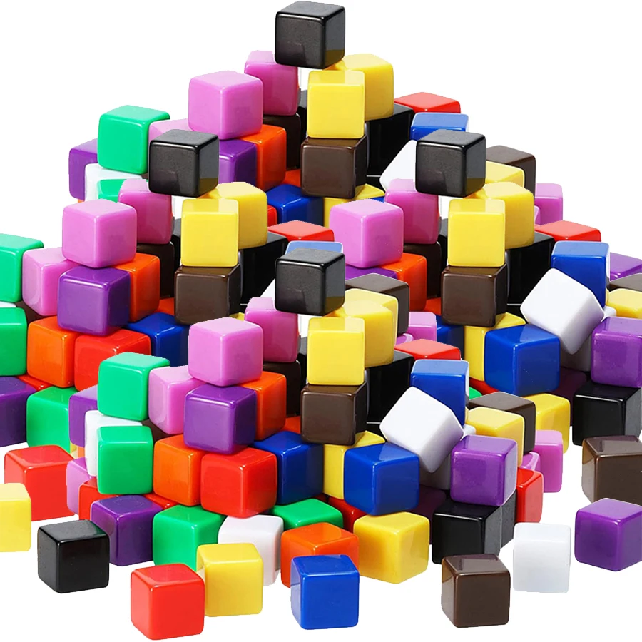 

10pcs 16mm Square Corner Blank Dice Acrylic Colorful 6-sided Dice Creative Building Blocks DIY Printing Carving Dice