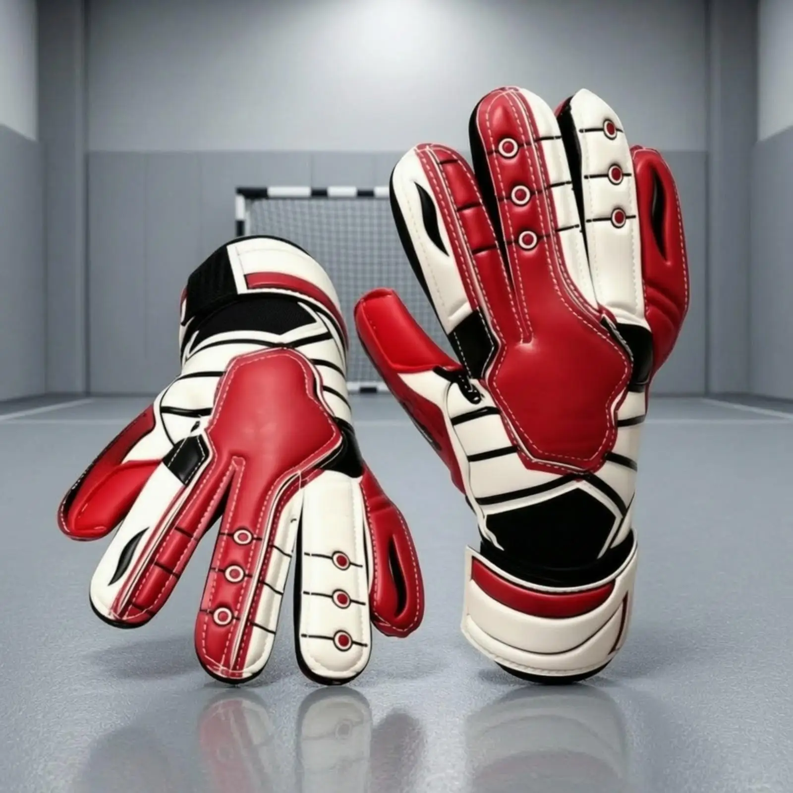 Goalkeeper Gloves with Finger Protection High Grip Goalkeeper Gloves with Finger Saves Anti-Slip Sticky for Goalkeepers