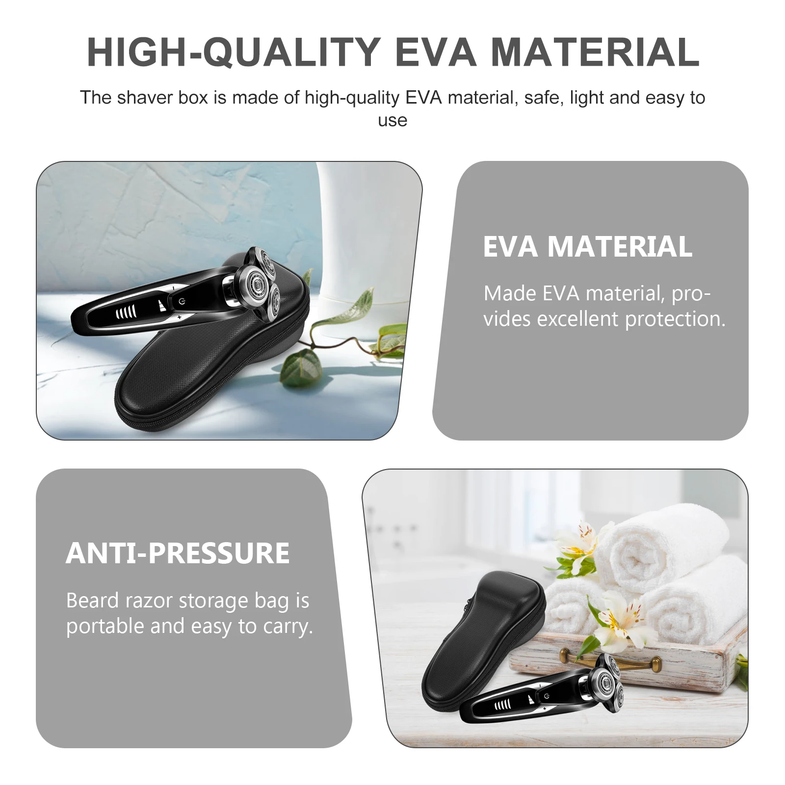 

1pc Razor Storage Case Compact Portable Travel Shaver Bag Shockproof Waterproof Electric Shaver Organizer Male Gift