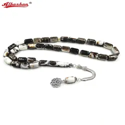 Tasbih Men's Islamic Rosary Beads 33 45 66 99 Beads Black White Mastak Muslim Prayer Beads Misbaha Turkish Tasbih